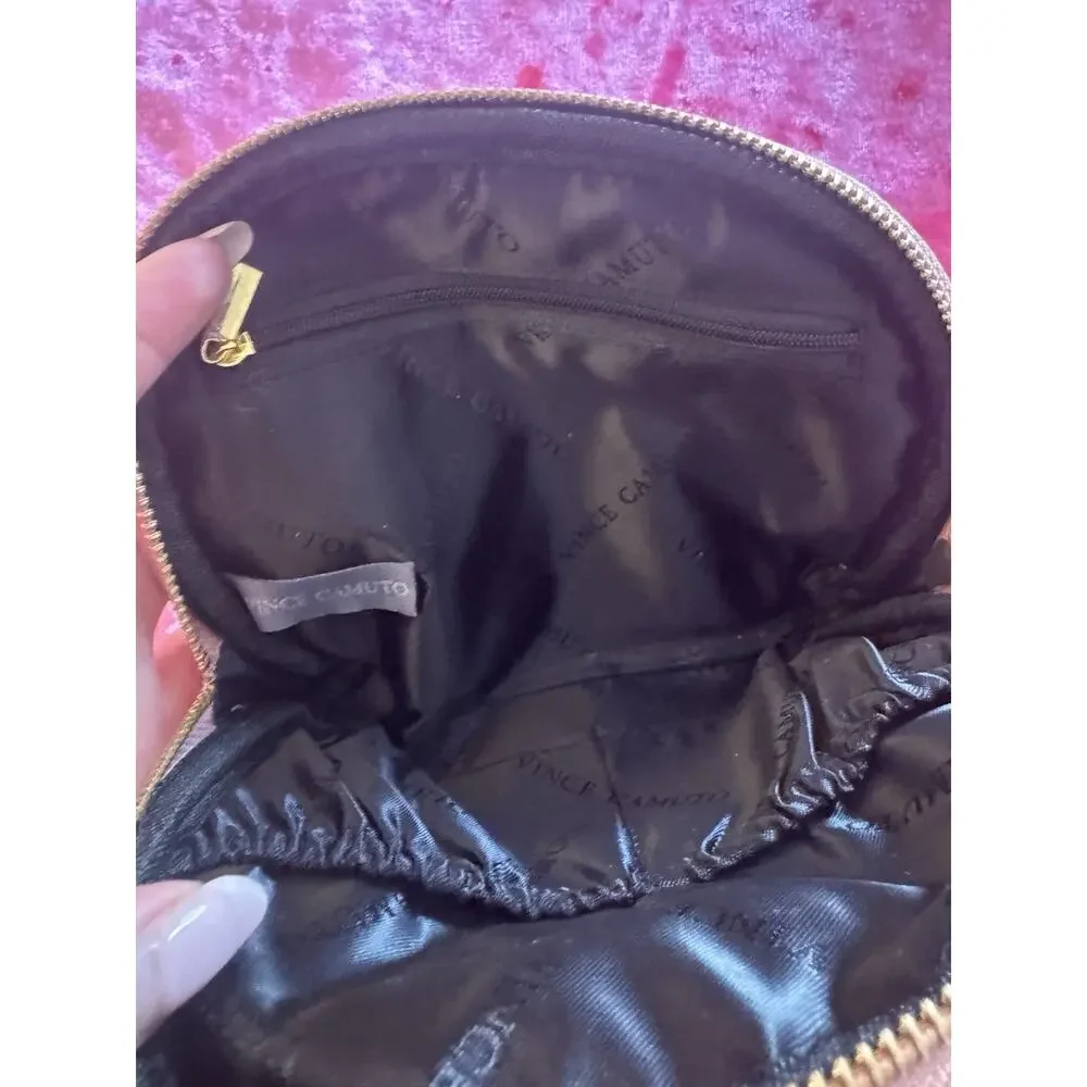 Vince Camuto Sequin Cosmetic Bag Makeup Pouch Rose Gold - Picture 4 of 6